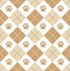 Paw prints seamless pattern