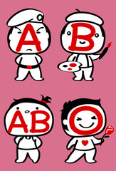 Cute dolls of blood type