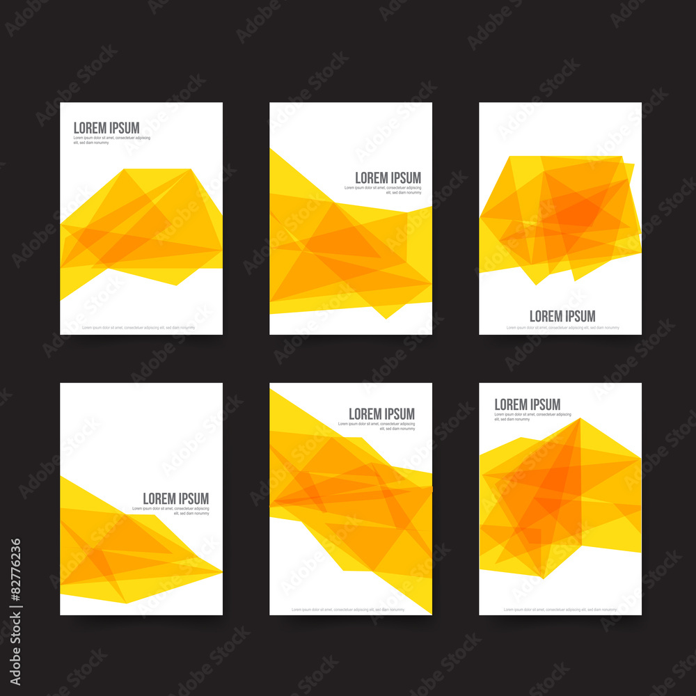 Poster abstract background - set of simple yellow polygonal element