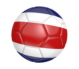 Soccer ball, or football, with the country flag of Costa Rica