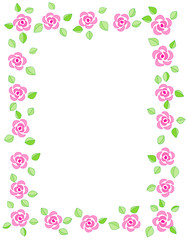 Pink roses frame