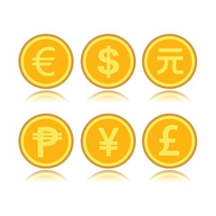 Set of foreign coins
