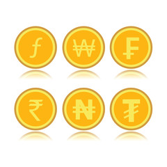 Set of foreign coins
