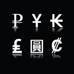 Set of currency symbols
