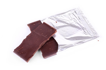 Chocolate bar isolated on white