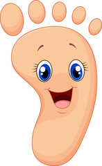 Cartoon happy smile foot