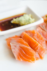 Salmon sashimi