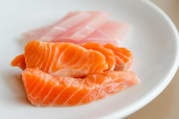 Salmon sashimi
