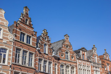 Fototapeta na wymiar Historical facades at the old market square in Leuven