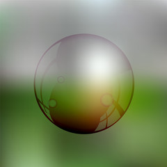 transparent soap bubble on the blurred background-stock vector