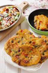 Potato pancakes with vegetables