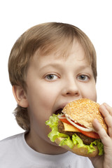 boy with burger