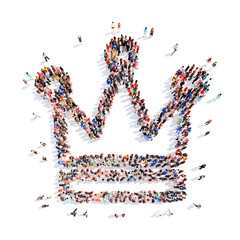 people in the shape of a crown.