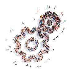people in the form of gears.