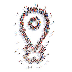 people in the form of a map pointer.