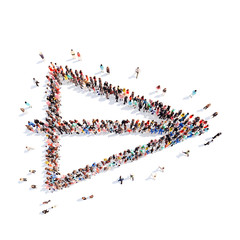 People in the form of arrows.