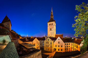Evening View of Old Town and Saint Nicholas (Niguliste) Church i