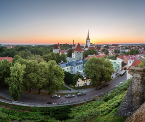 Aerial View of Tallinn Old Town from Toompea Hill at Dawn, Talli