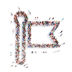 people in the form of a flag, flash mob.