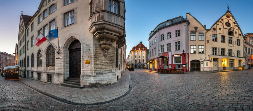 Panorama of Tallinn Old Town in the Morning, Tallinn, Estonia