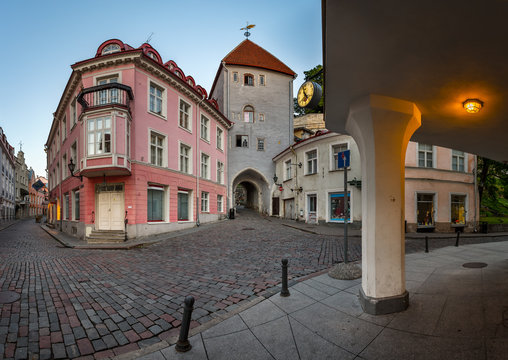 Tallinn Down Town and Tower Gate to the Upper Town, Tallinn
