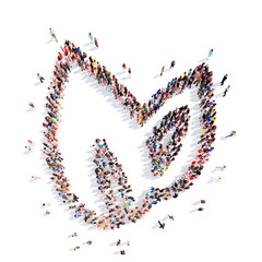 people in the form of a leaf.