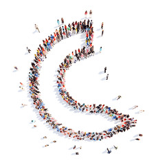 People in the form of arrows.