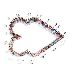 People in the form of arrows.