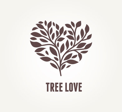 Tree heart - vector icon