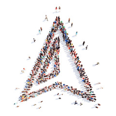 People in the form of arrows.