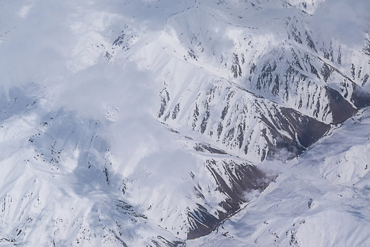 Fototapeta   Landscape of Mountain. view from the airplane window