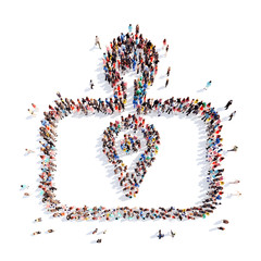 people in the form of a map pointer.