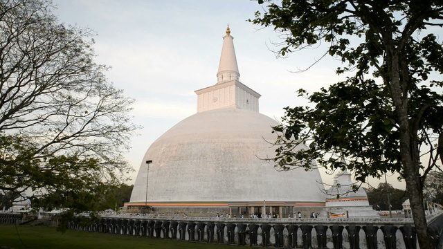 Ruwanwelisaya Chedi in the sacred city of Anuradhapura, Sri Lanka, Asia