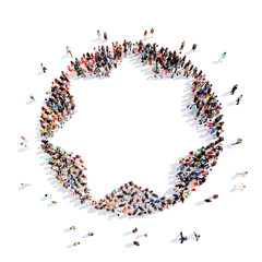 People in the form of an abstract symbol business.