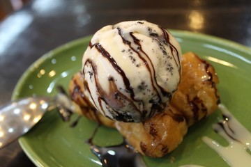 Pa thong Ko fusion dessert with ice cream
