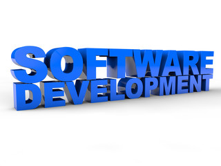 Software Development 3D Text over white Background