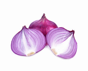 Fresh shallot or onion isolated on white background