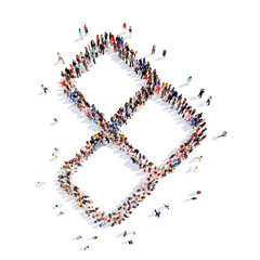 People in the form of arrows.