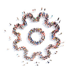people in the form of gears.