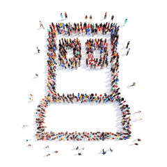 People in the form of an abstract symbol business.