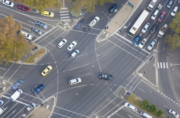 Top down view of an intersection