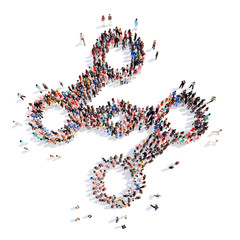 people in the form of a graph.