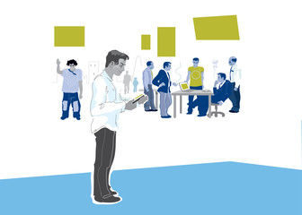 Office life. creative idea. Vector