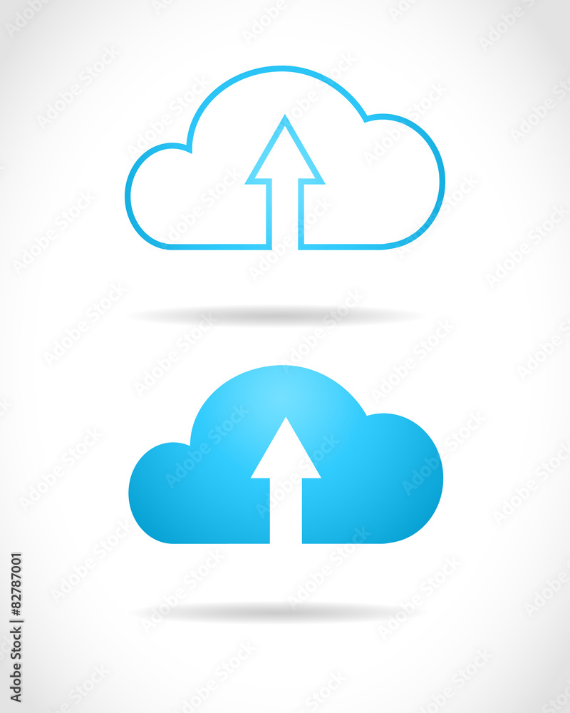 Poster cloud computing concept with upload sign