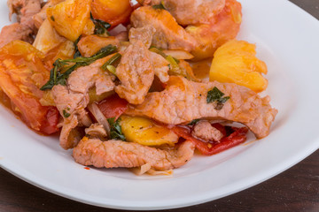 Pork and pineapple salad