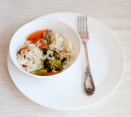 rice with vegetables and chicken