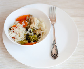rice with vegetables and chicken