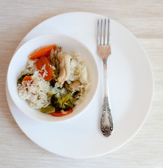 rice with vegetables and chicken