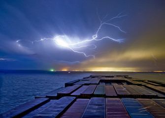 sailing in the storm real photo - suez canal