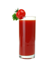 Tomato juice isolated on white background